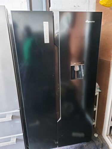 Black american fridge - black, freezer
